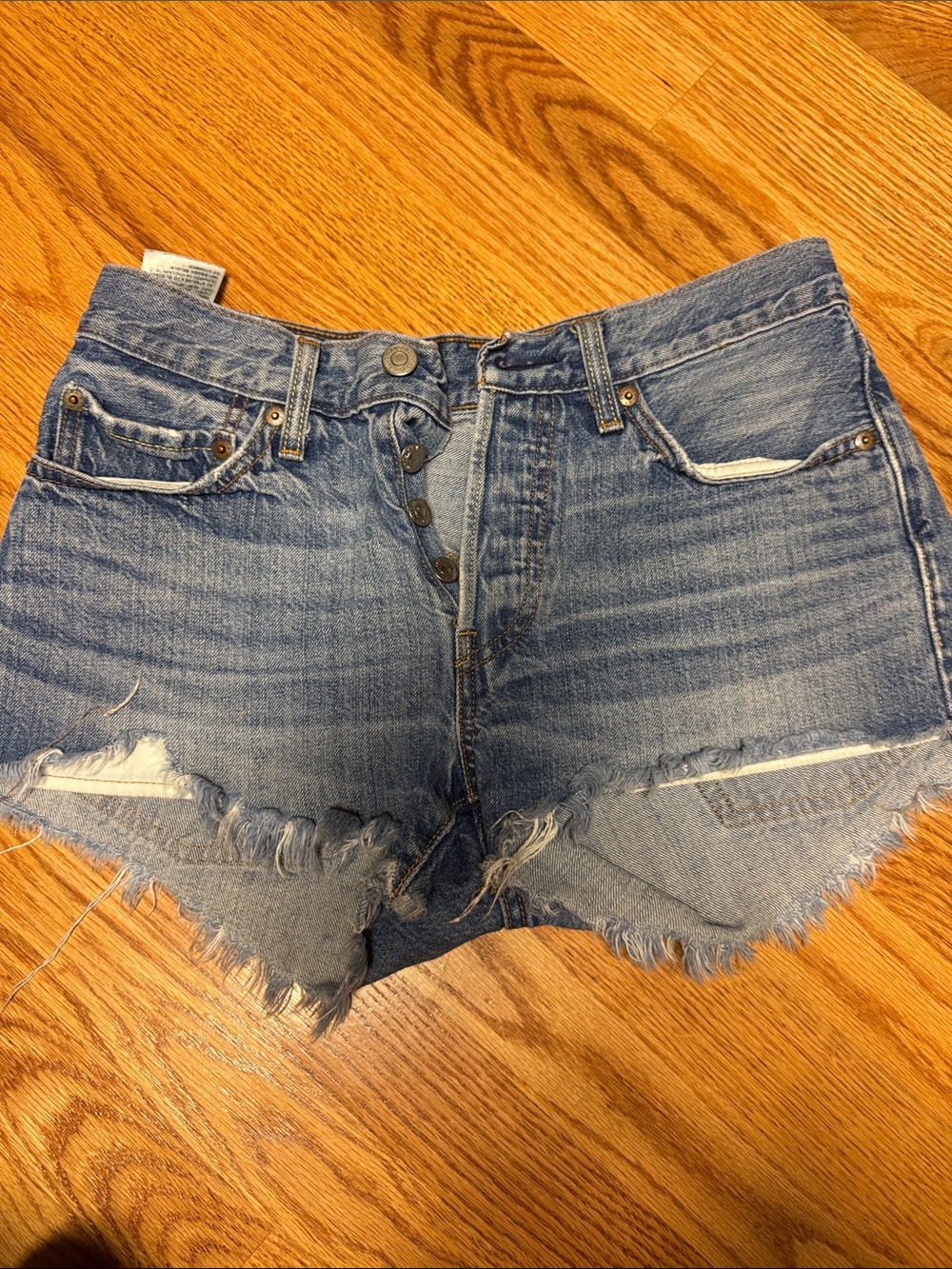 Levi Strauss & Co - Blue Distressed Cutoff Jean Shorts